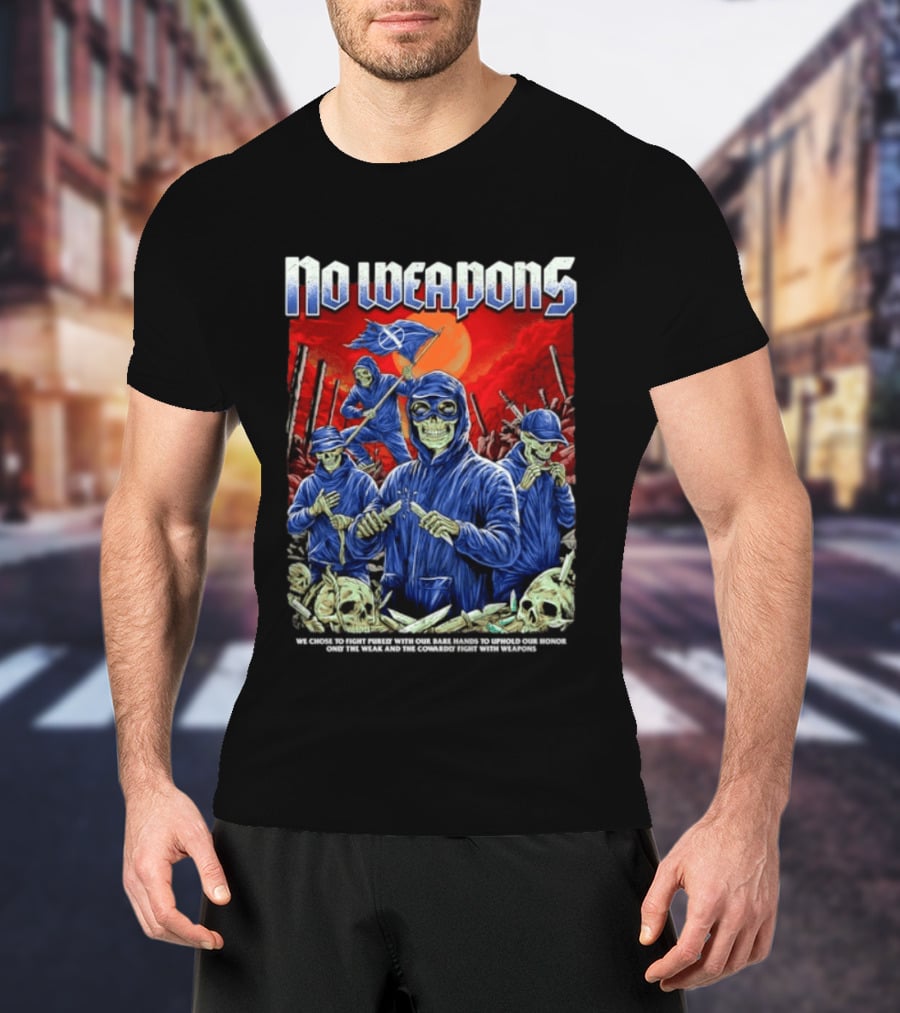 No Weapons Skeleton Warriors Bare Hands Honor Fight T-Shirt