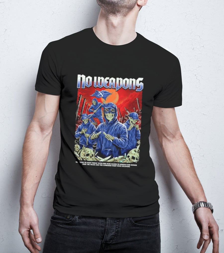 No Weapons Skeleton Warriors Bare Hands Honor Fight T-Shirt
