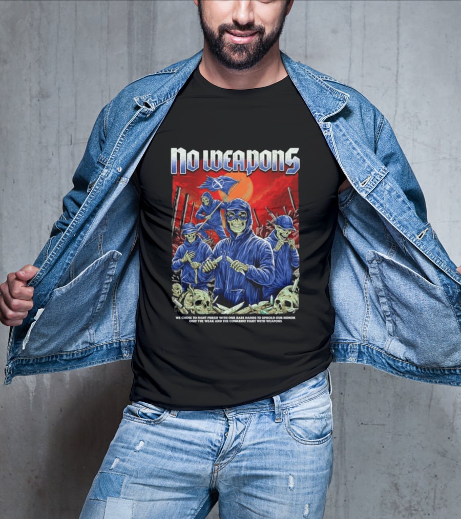No Weapons Skeleton Warriors Bare Hands Honor Fight T-Shirt