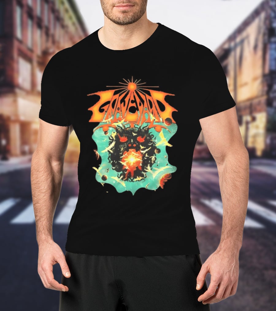 Graveyard Cosmic Energy Explosion With Surreal T-Shirt