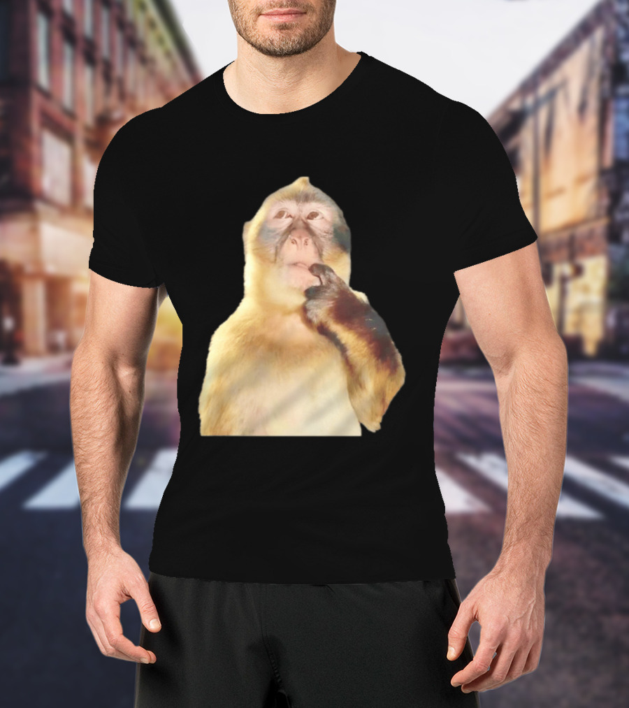 Pondering Monkey Curious Expression Contemplation T-Shirt