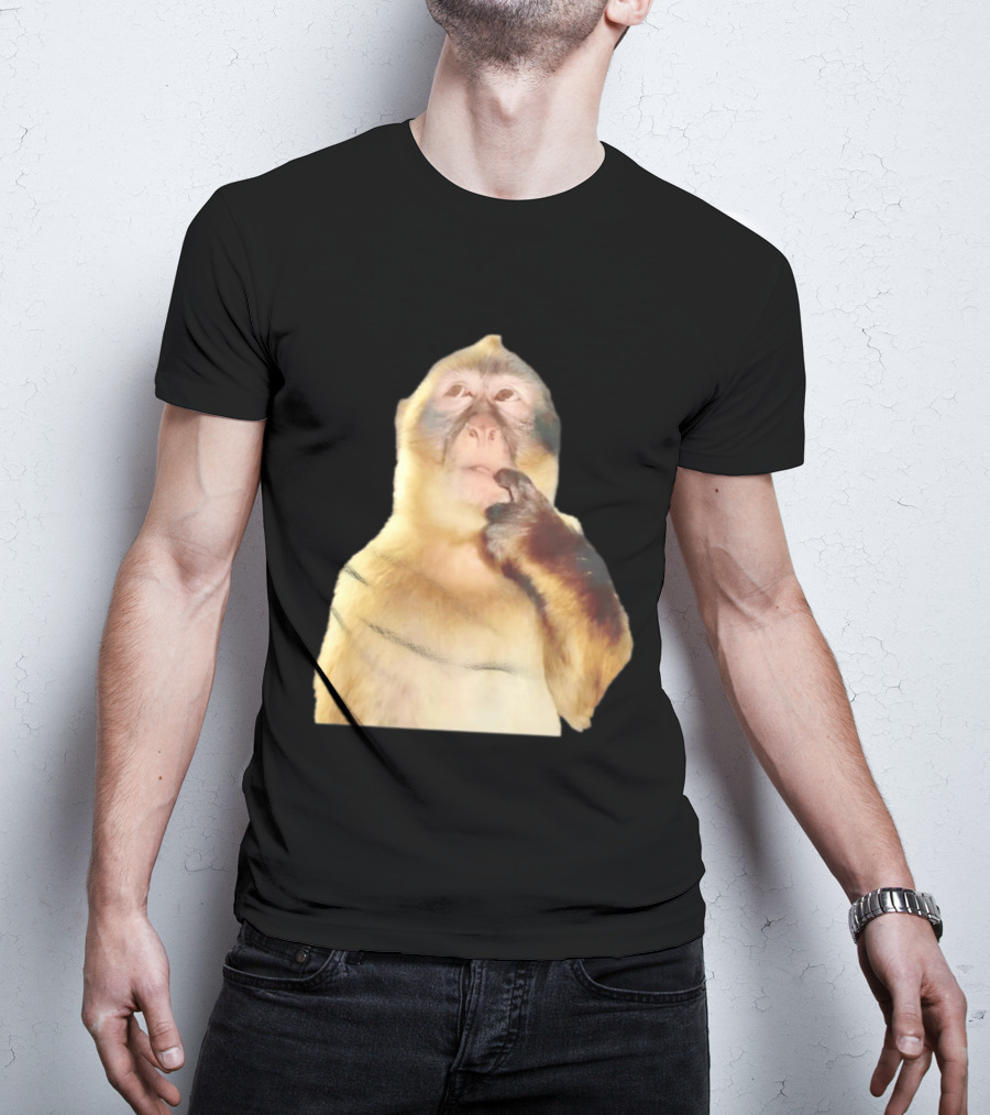 Pondering Monkey Curious Expression Contemplation T-Shirt