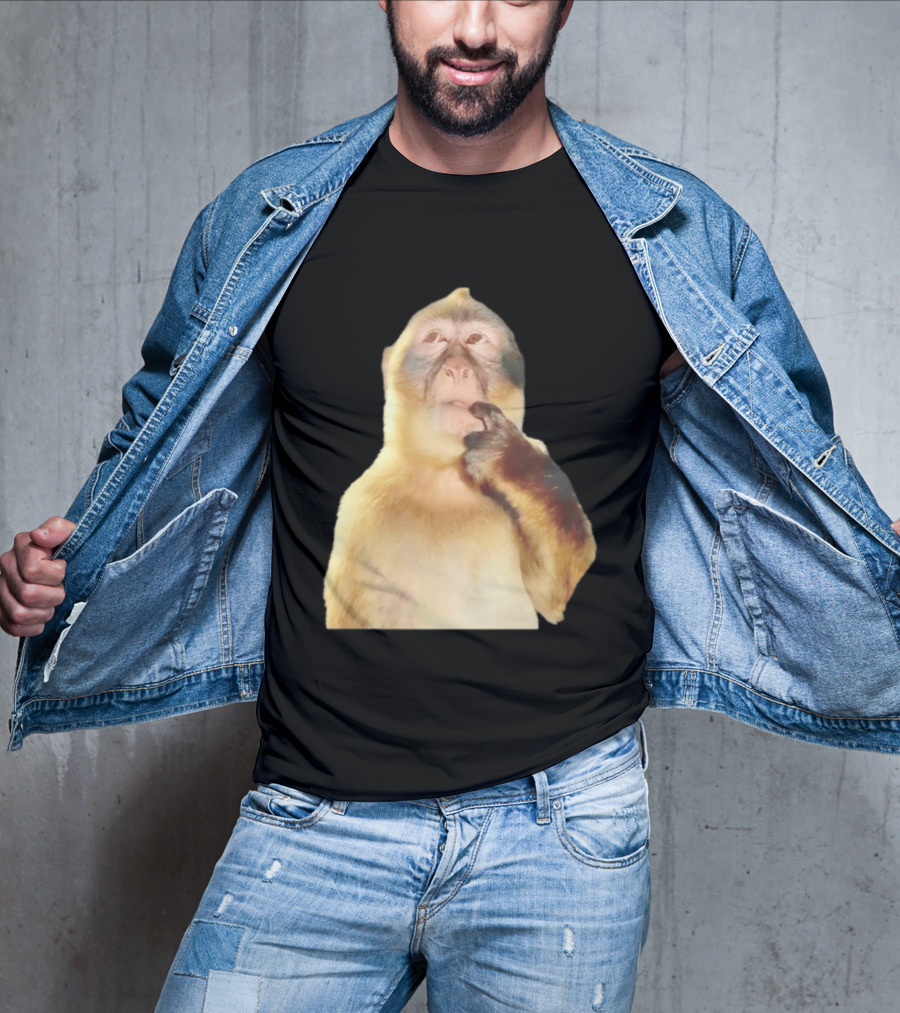 Pondering Monkey Curious Expression Contemplation T-Shirt
