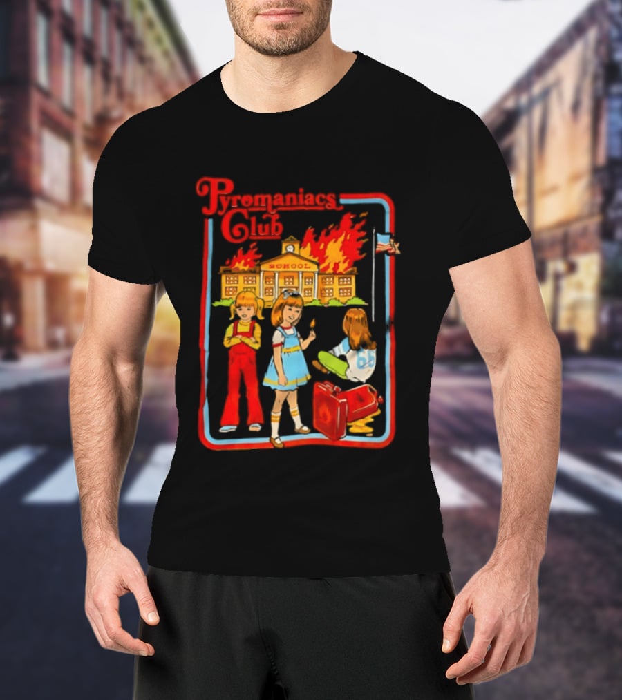 Pyromaniacs Club School Fire Retro Nostalgia T-Shirt
