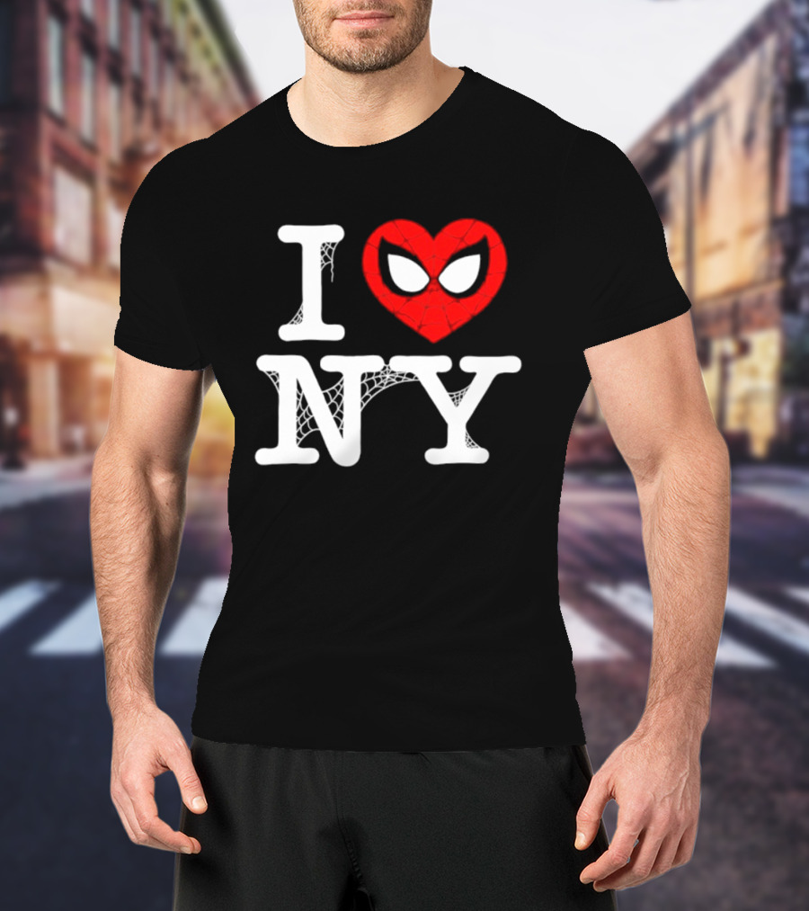 I Love NY Spider Man Marvel Superhero Iconic Web T-Shirt