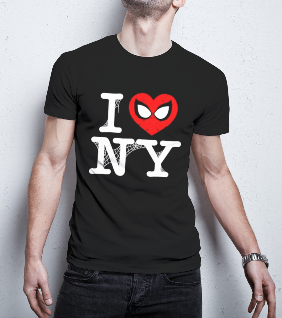I Love NY Spider Man Marvel Superhero Iconic Web T-Shirt