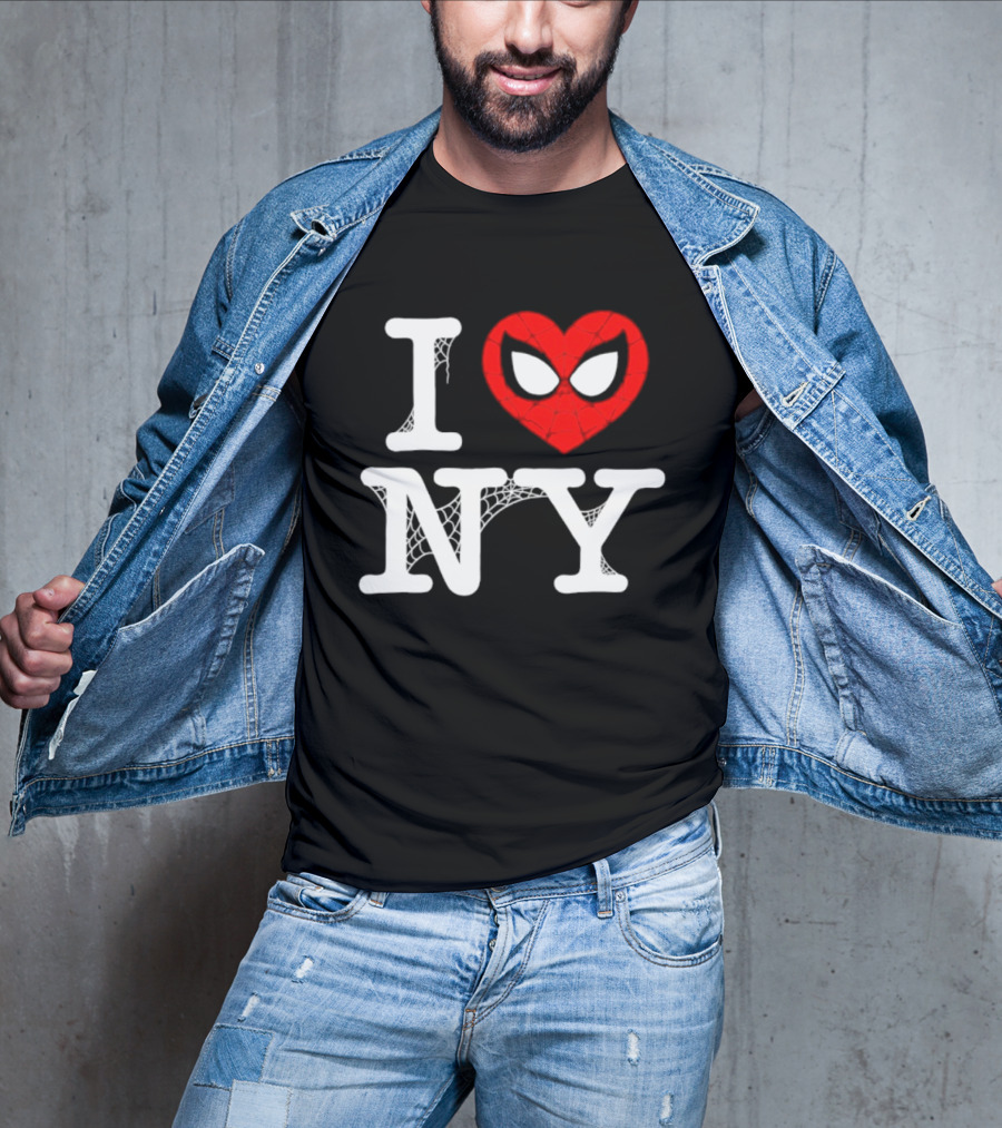 I Love NY Spider Man Marvel Superhero Iconic Web T-Shirt