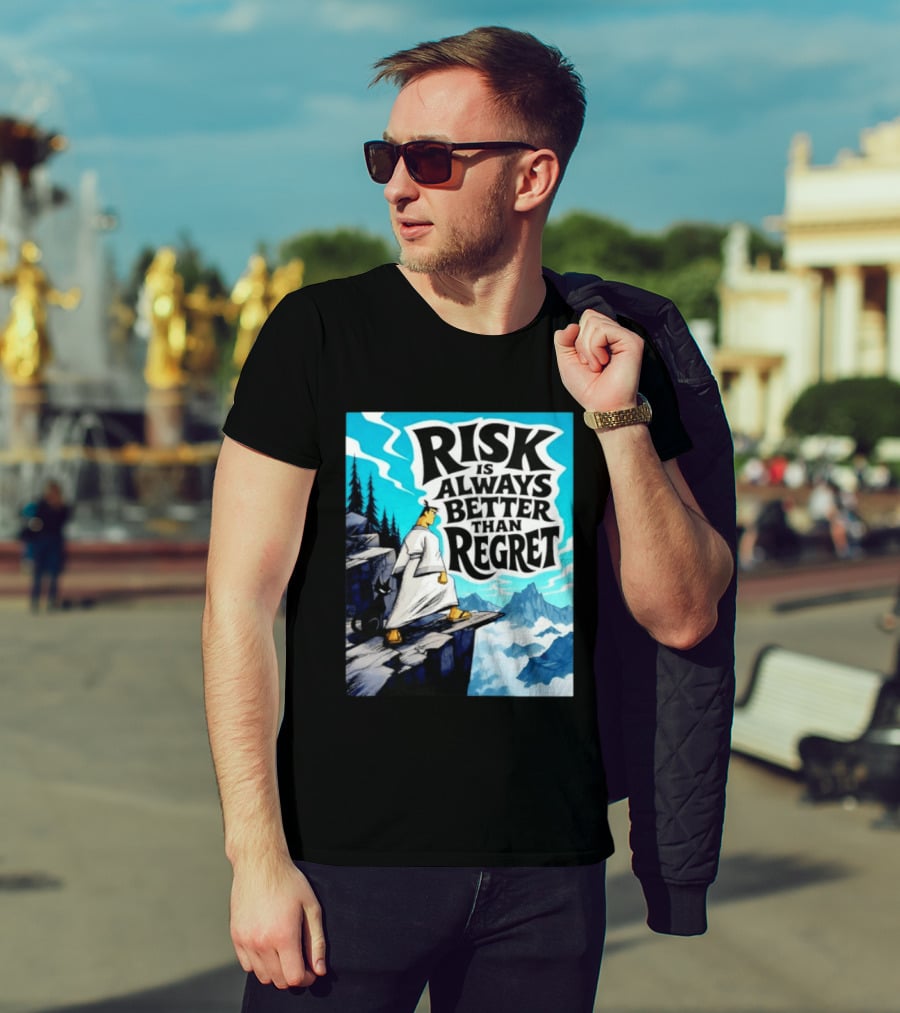 Samurai Jack Risk Is Always Better Than Regret Mountain Scene T-Shirt