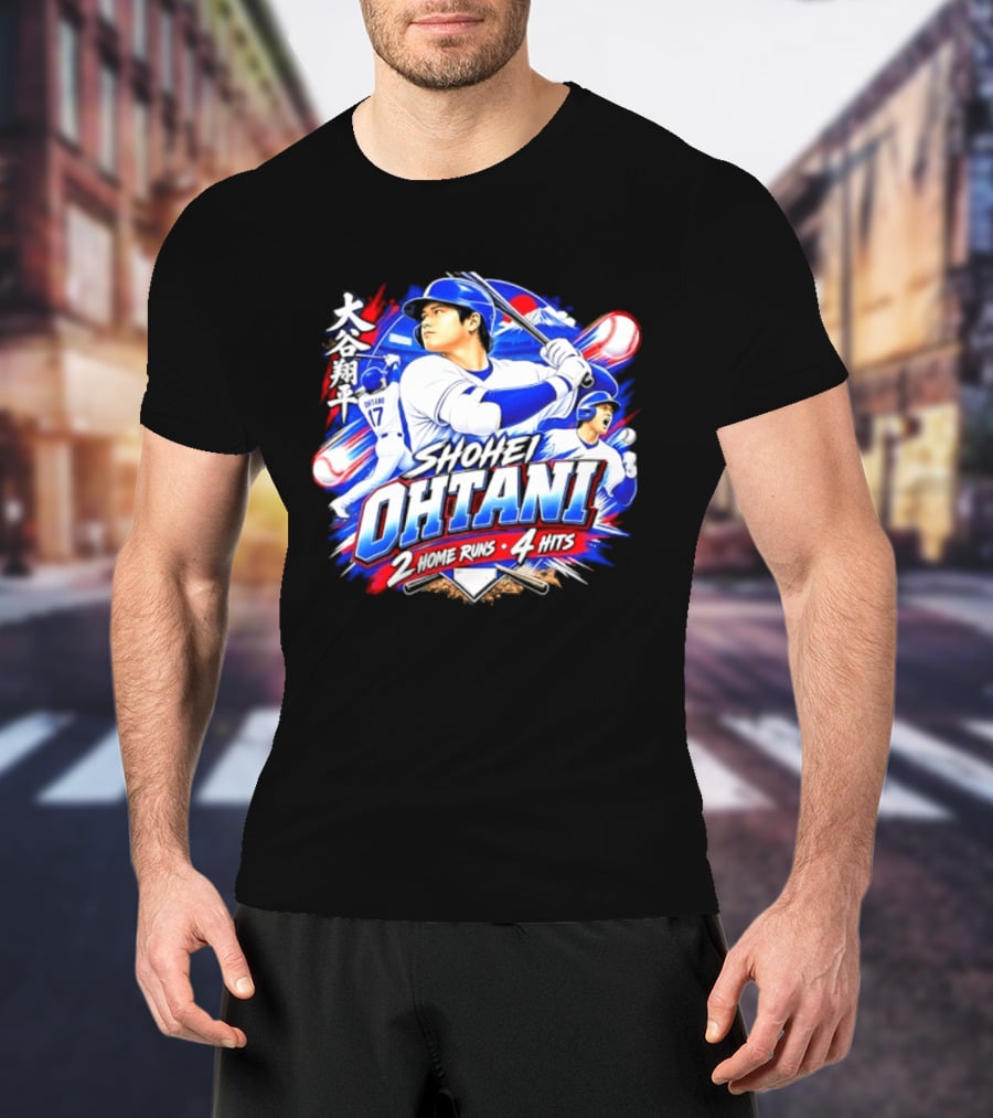 Shohei Ohtani 2 Home Runs 4 Hits Baseball Los Angeles 17 Player T-Shirt