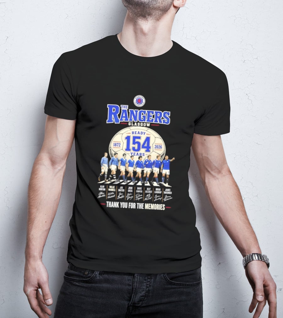 The Rangers Glasgow Ready 154 Years 1872 2026 Thank You For The Memories Signatures T-Shirt