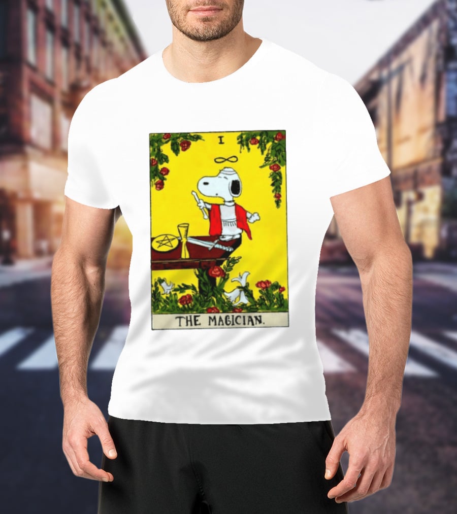 Snoopy Peanuts The Magician Tarot Card T-Shirt