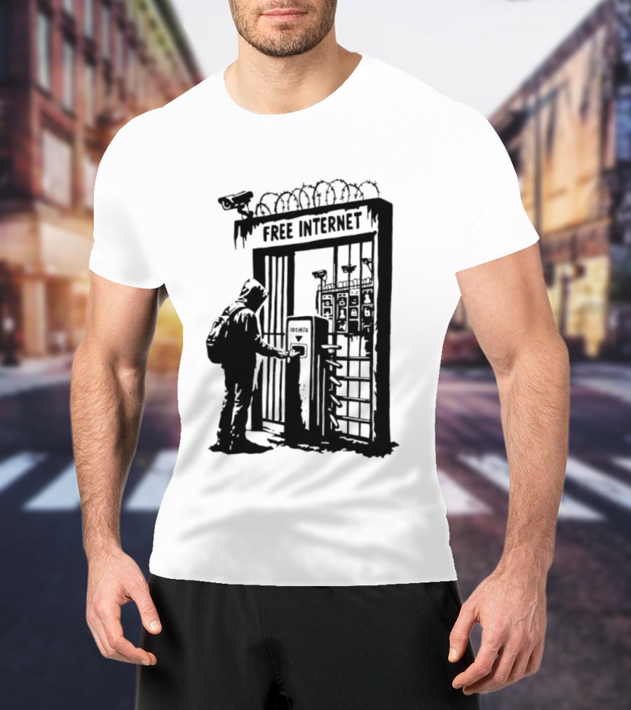 Free Internet Surveillance ID Check Privacy Concerns T-Shirt