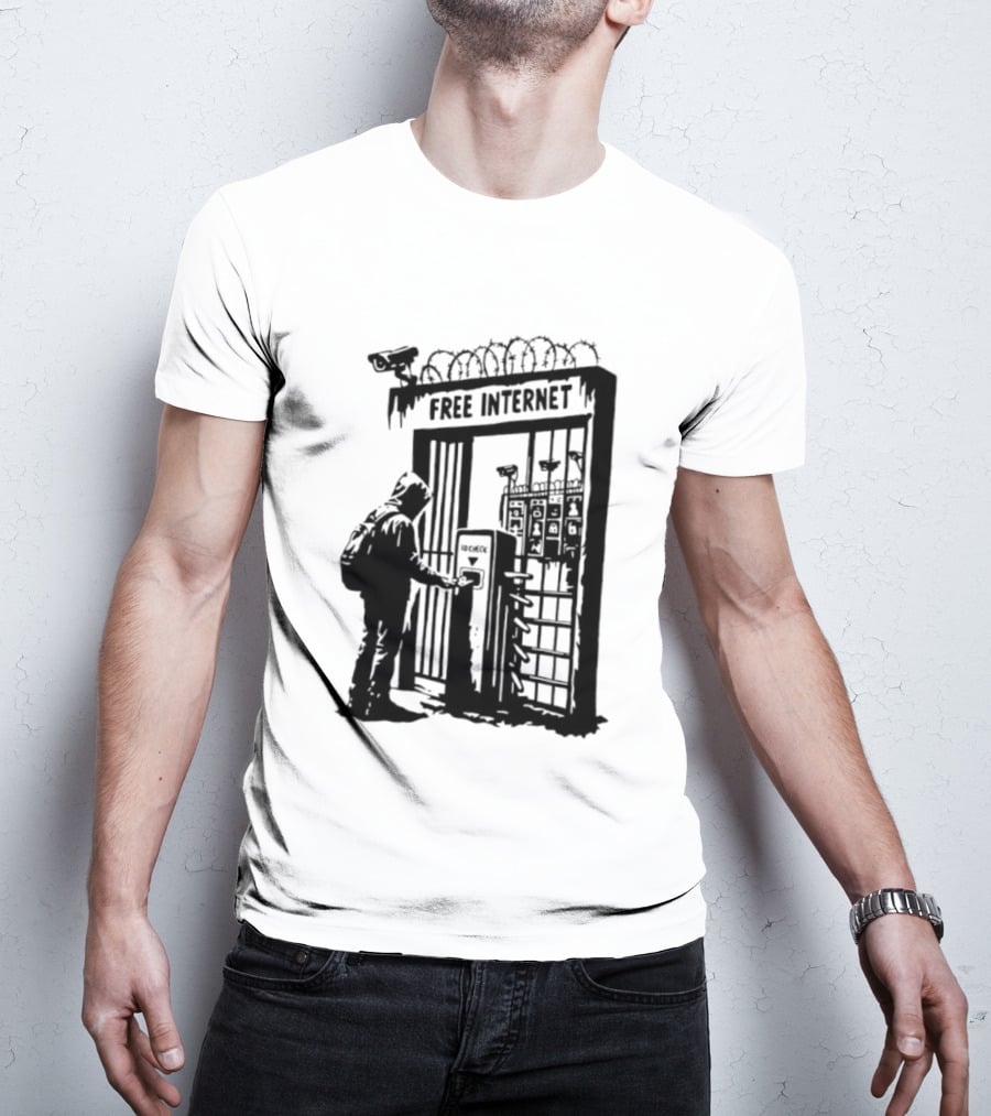 Free Internet Surveillance ID Check Privacy Concerns T-Shirt