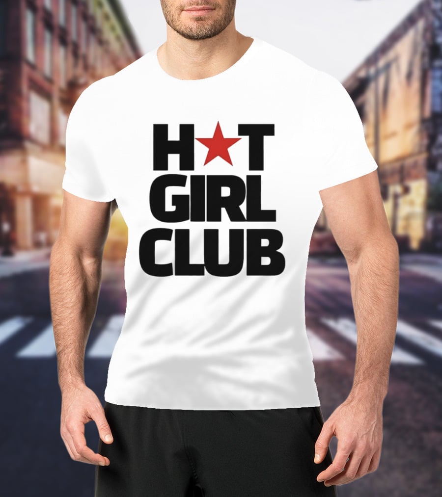 Hot Girl Club Red Star Trendy Fashion T-Shirt
