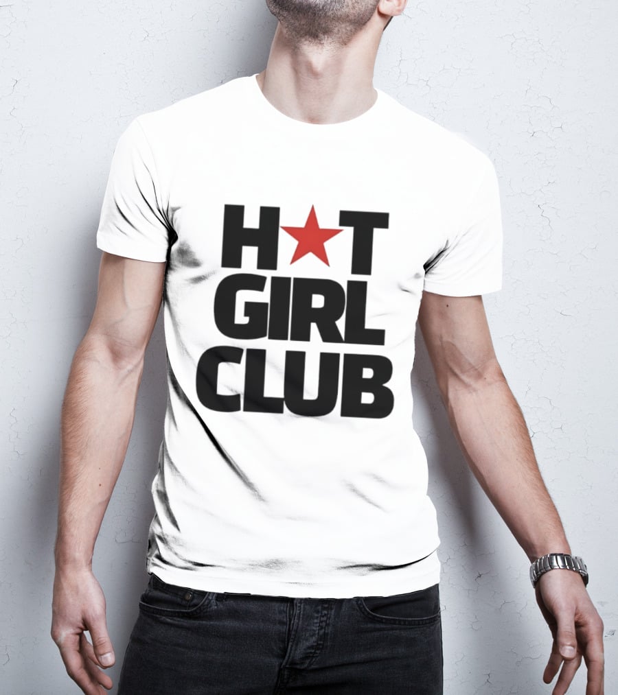 Hot Girl Club Red Star Trendy Fashion T-Shirt