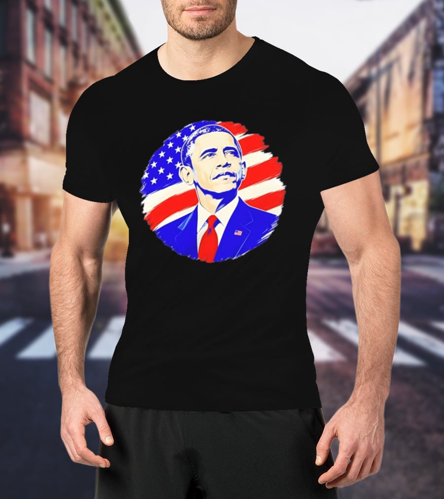 Barack Obama American Flag US President T-Shirt