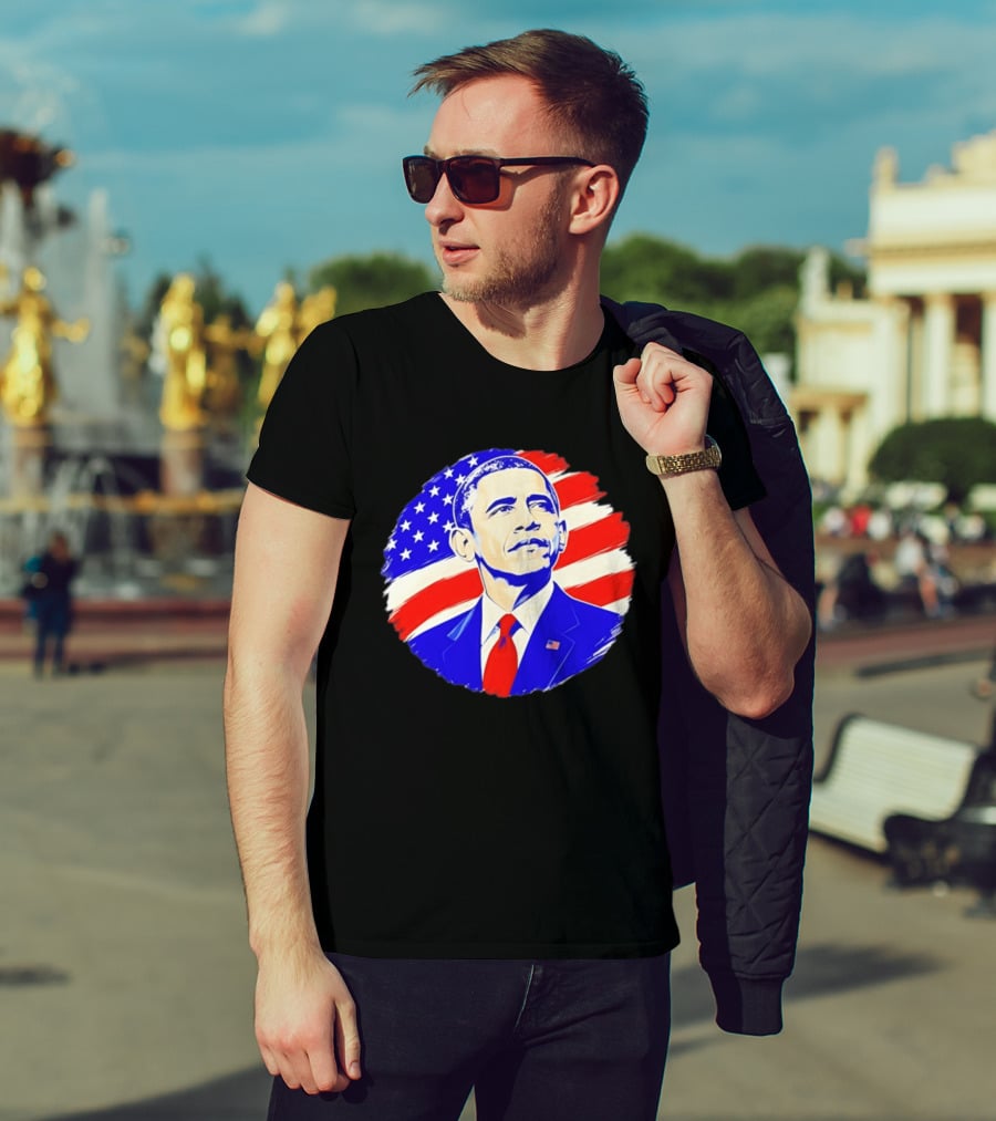 Barack Obama American Flag US President T-Shirt
