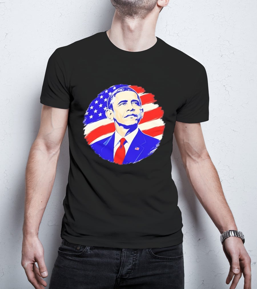 Barack Obama American Flag US President T-Shirt