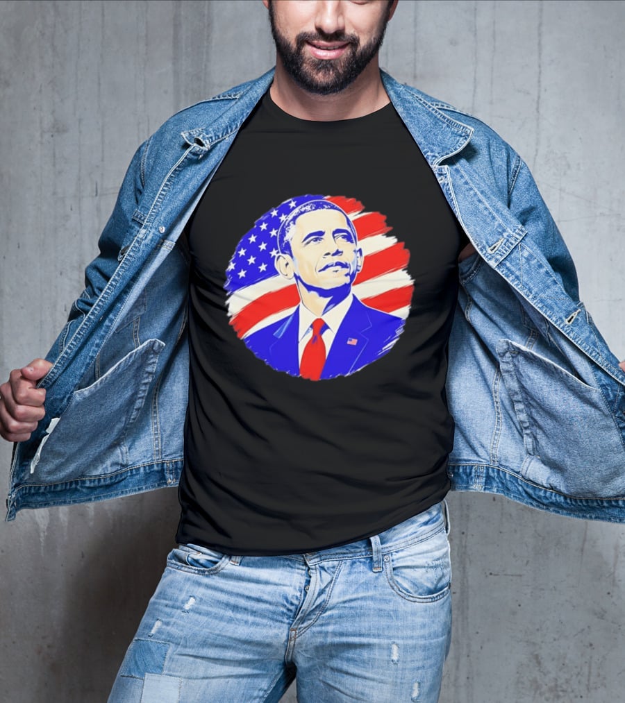 Barack Obama American Flag US President T-Shirt