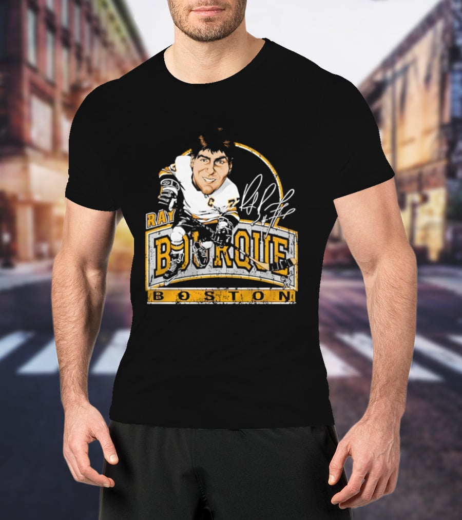 Ray Bourque Boston Bruins Hockey Bruce Stark Caricature T-Shirt