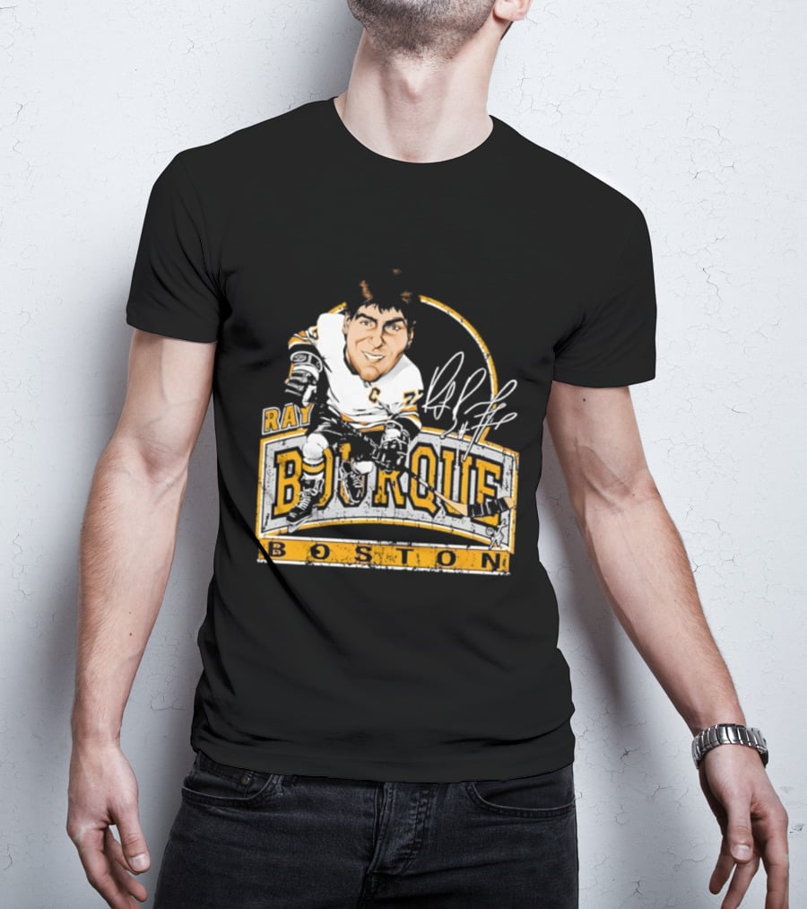 Ray Bourque Boston Bruins Hockey Bruce Stark Caricature T-Shirt