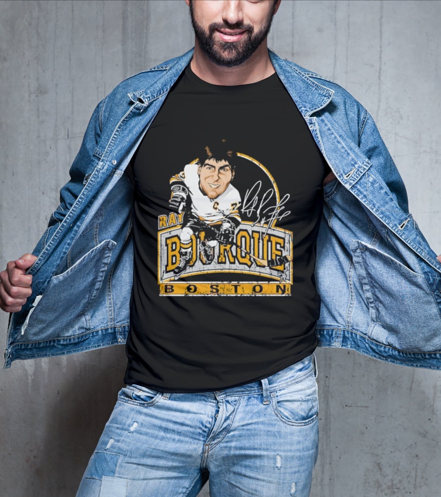 Ray Bourque Boston Bruins Hockey Bruce Stark Caricature T-Shirt