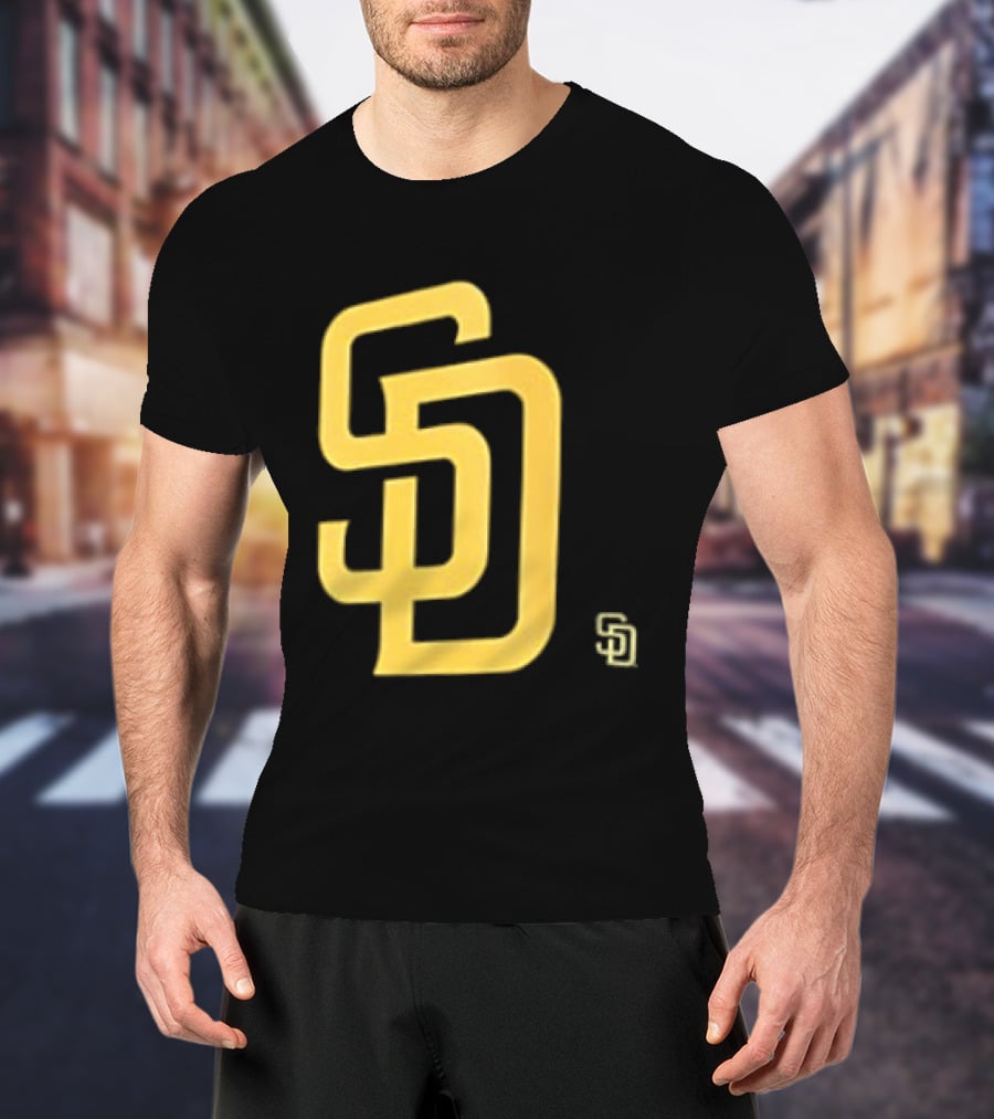 San Diego Padres SD Logo Cartoon 2 Sided T-Shirt