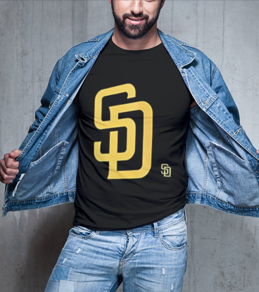 San Diego Padres SD Logo Cartoon 2 Sided T-Shirt