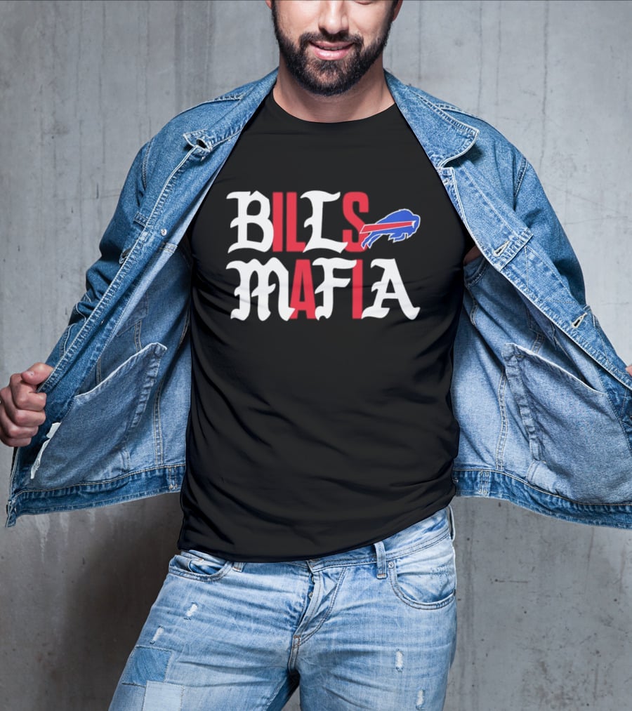Buffalo Bills Mafia Wordmark With Team T-Shirt