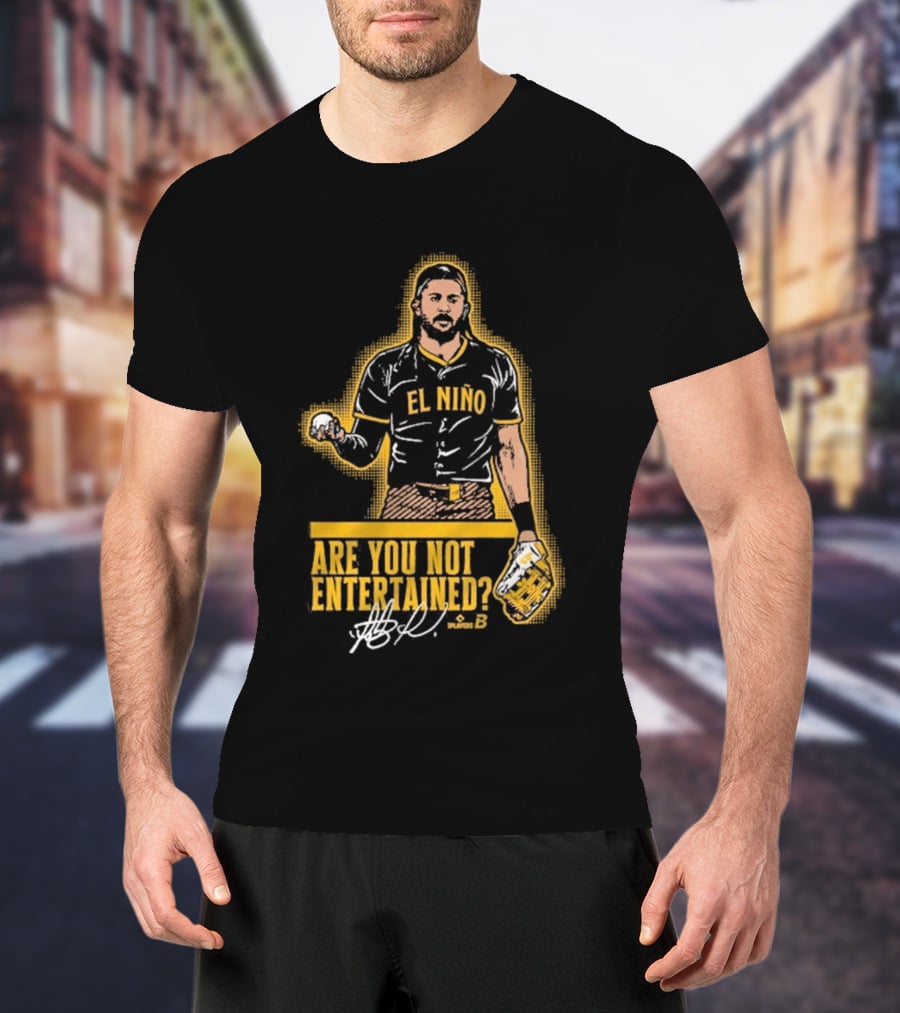 El Nino Are You Not Entertained Baseball Signature T-Shirt