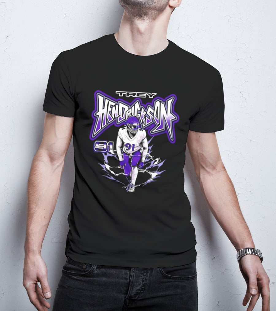 Trey Hendrickson 91 Comic Style Baltimore Ravens T-Shirt