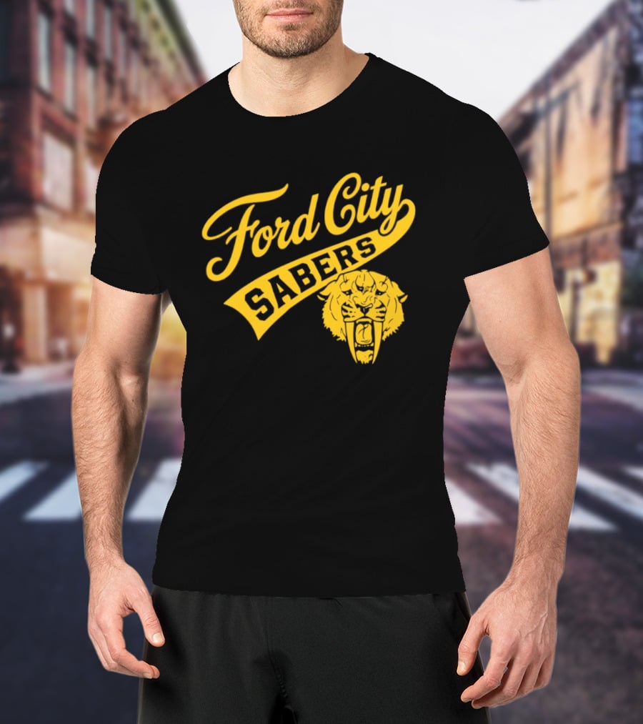 Ford City Sabers Yellow Lion T-Shirt