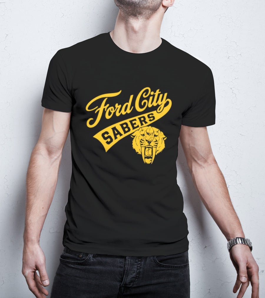 Ford City Sabers Yellow Lion T-Shirt