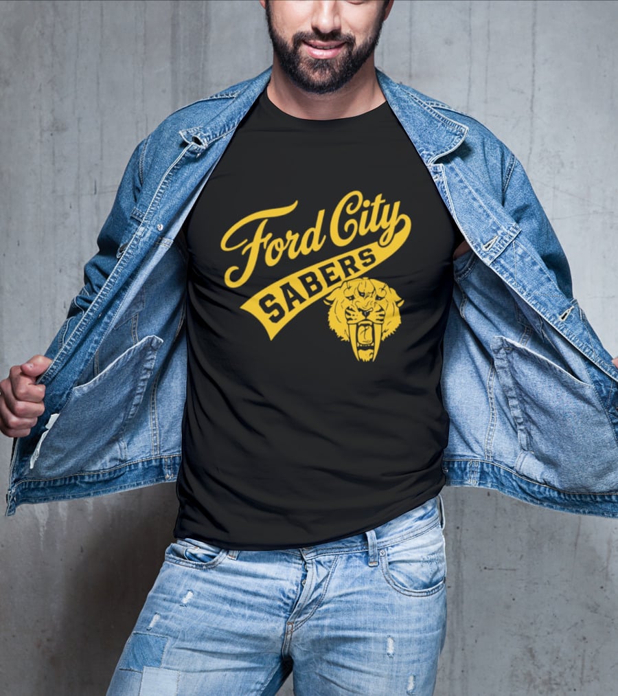Ford City Sabers Yellow Lion T-Shirt