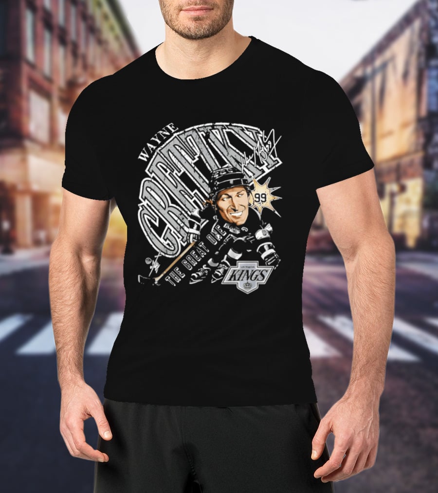 Wayne Gretzky The Great One Los Angeles Kings Bruce Stark T-Shirt