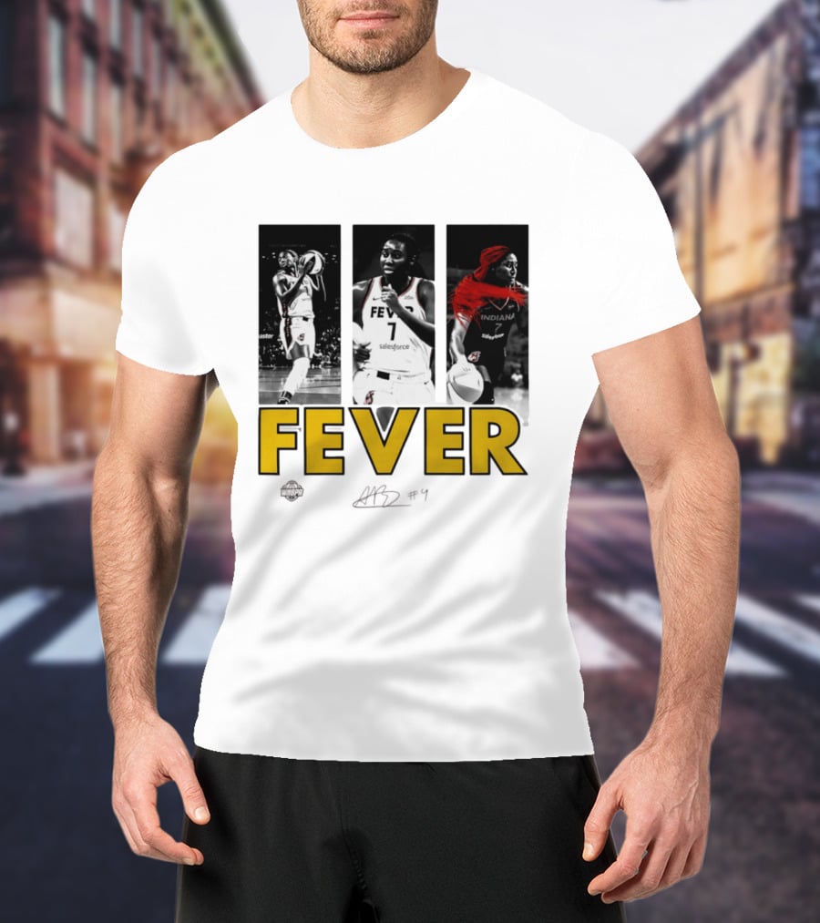 Indiana Fever Aliyah Boston WNBA Player Collage Signature T-Shirt
