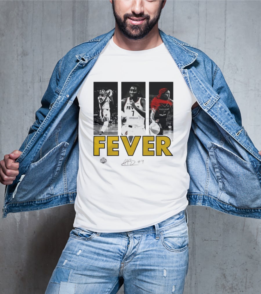 Indiana Fever Aliyah Boston WNBA Player Collage Signature T-Shirt
