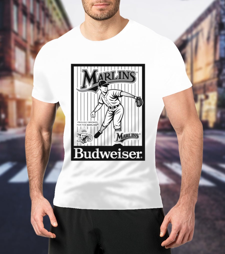 Budweiser 150 Years Florida Marlins Baseball Vintage Player T-Shirt