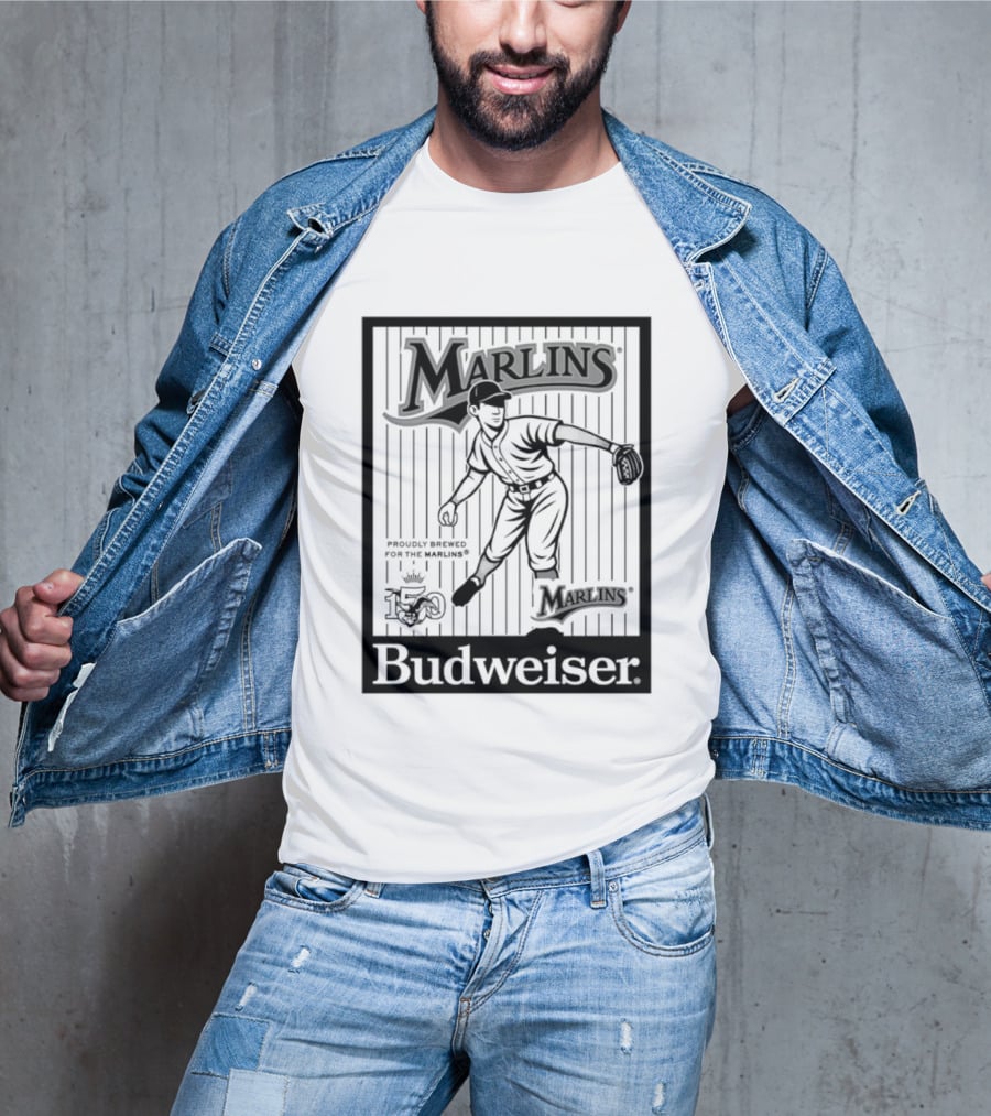 Budweiser 150 Years Florida Marlins Baseball Vintage Player T-Shirt