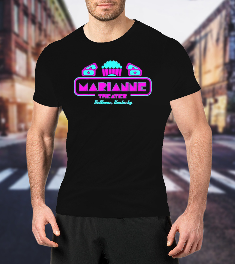Marianne Theater Bellevue Kentucky Retro Popcorn Cinema Aesthetic T-Shirt