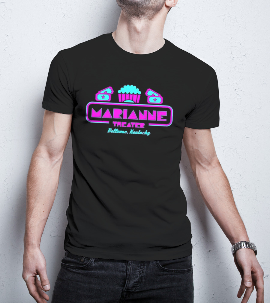 Marianne Theater Bellevue Kentucky Retro Popcorn Cinema Aesthetic T-Shirt