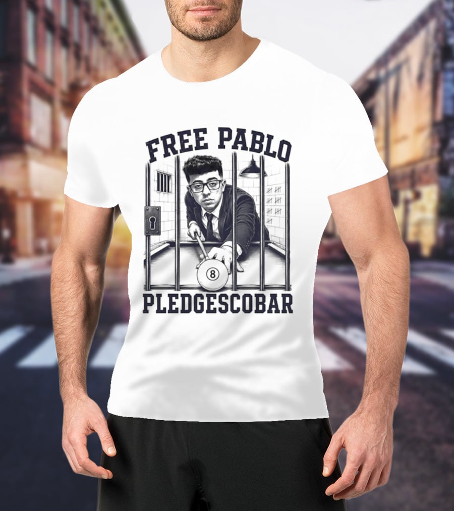 Free Pablo Pledgescobar Eight Ball Prison T-Shirt