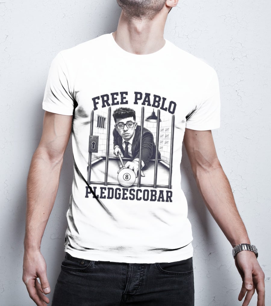 Free Pablo Pledgescobar Eight Ball Prison T-Shirt