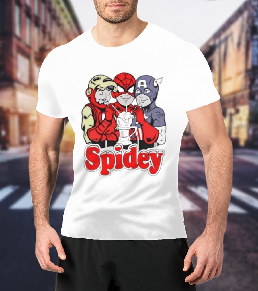 Spidey Iron Man Captain America Beer Meme T-Shirt