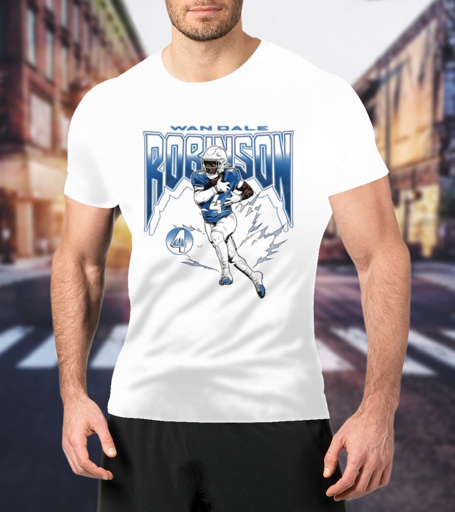 Wan'Dale Robinson 4 Tennessee Titans Lightning Burst T-Shirt