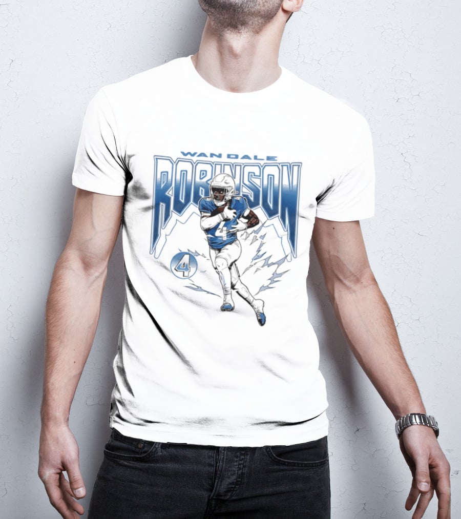 Wan'Dale Robinson 4 Tennessee Titans Lightning Burst T-Shirt