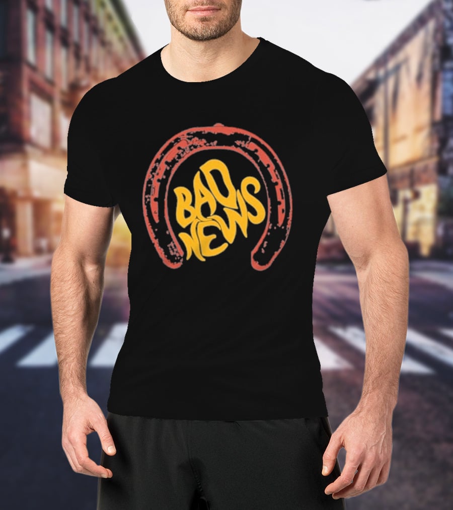 Bad News Horseshoe Icon Retro Vibe T-Shirt