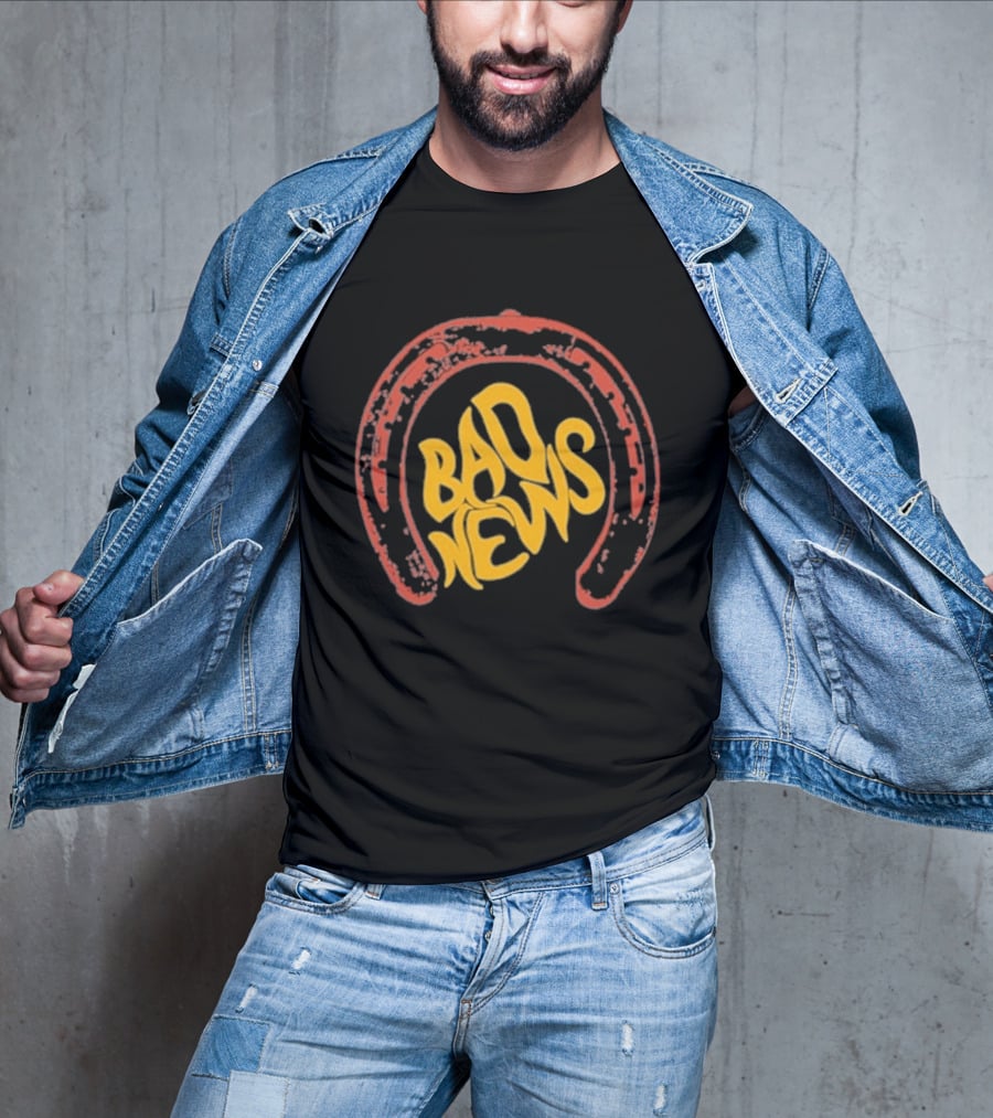 Bad News Horseshoe Icon Retro Vibe T-Shirt