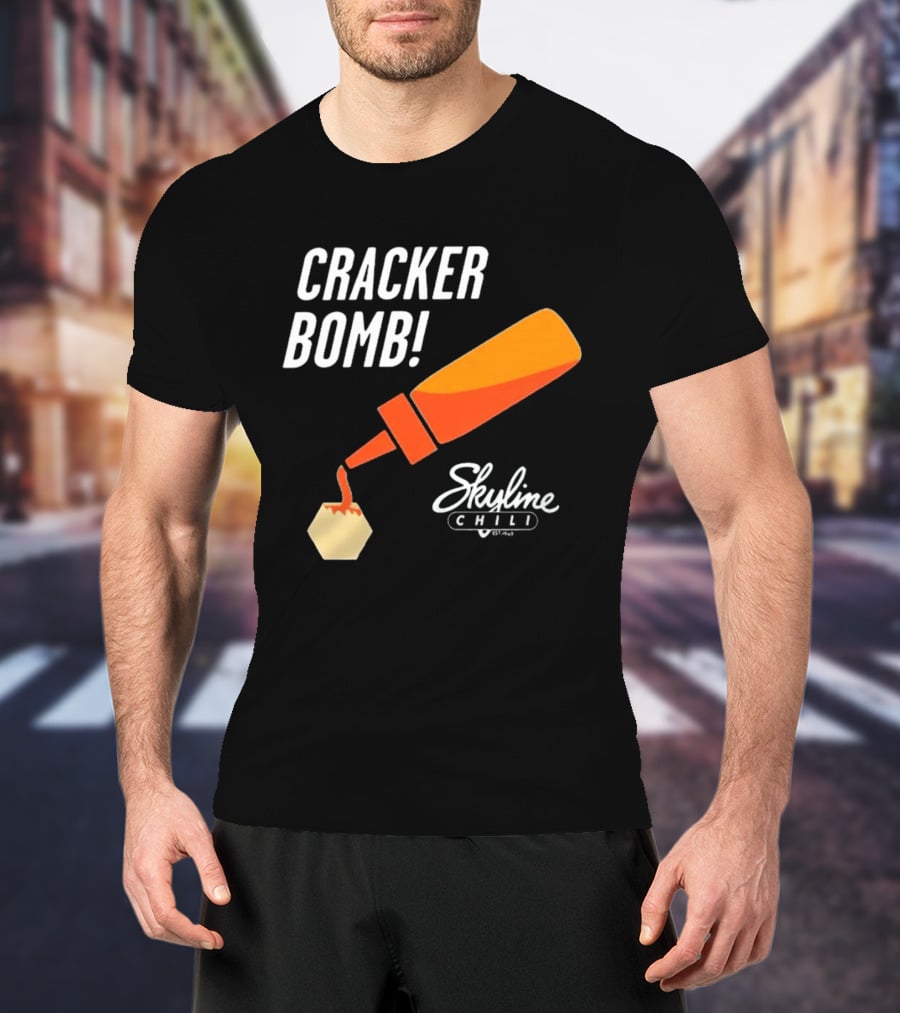 Cracker Bomb Skyline Chili Hot Sauce Fun T-Shirt