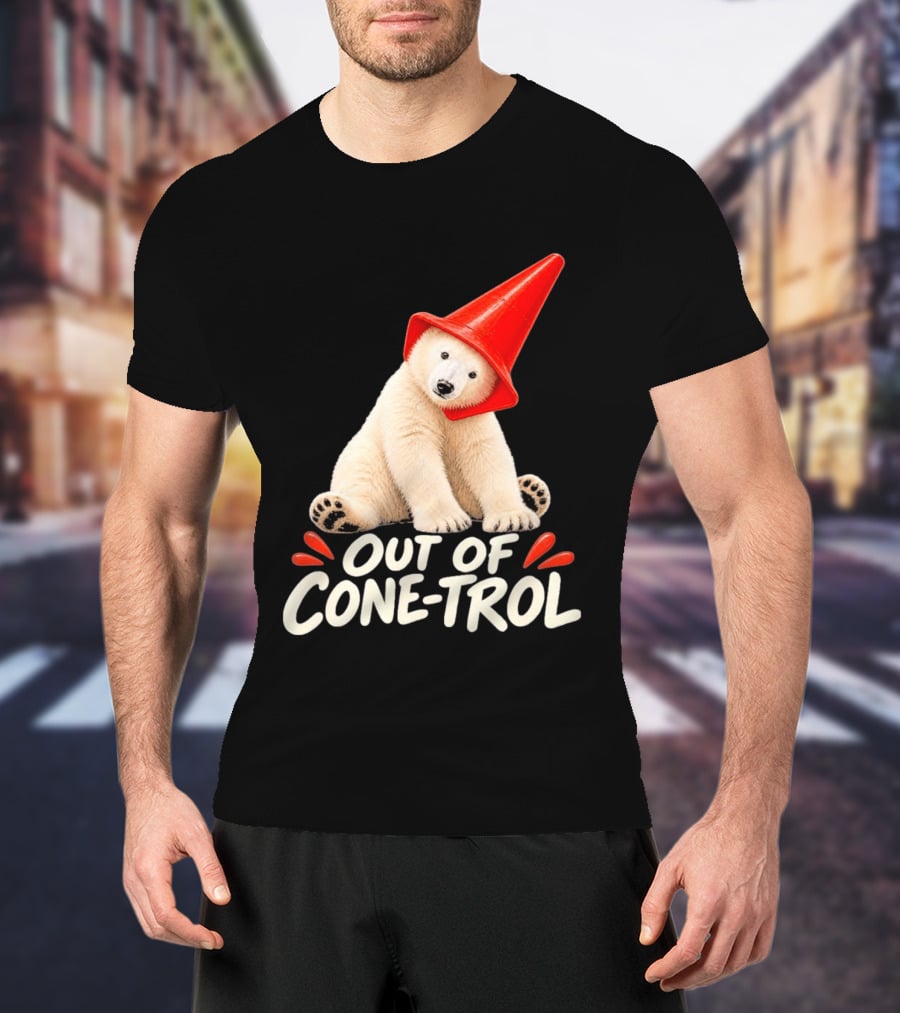 Out Of Cone Trol Polar Bear Traffic Cone Viral T-Shirt